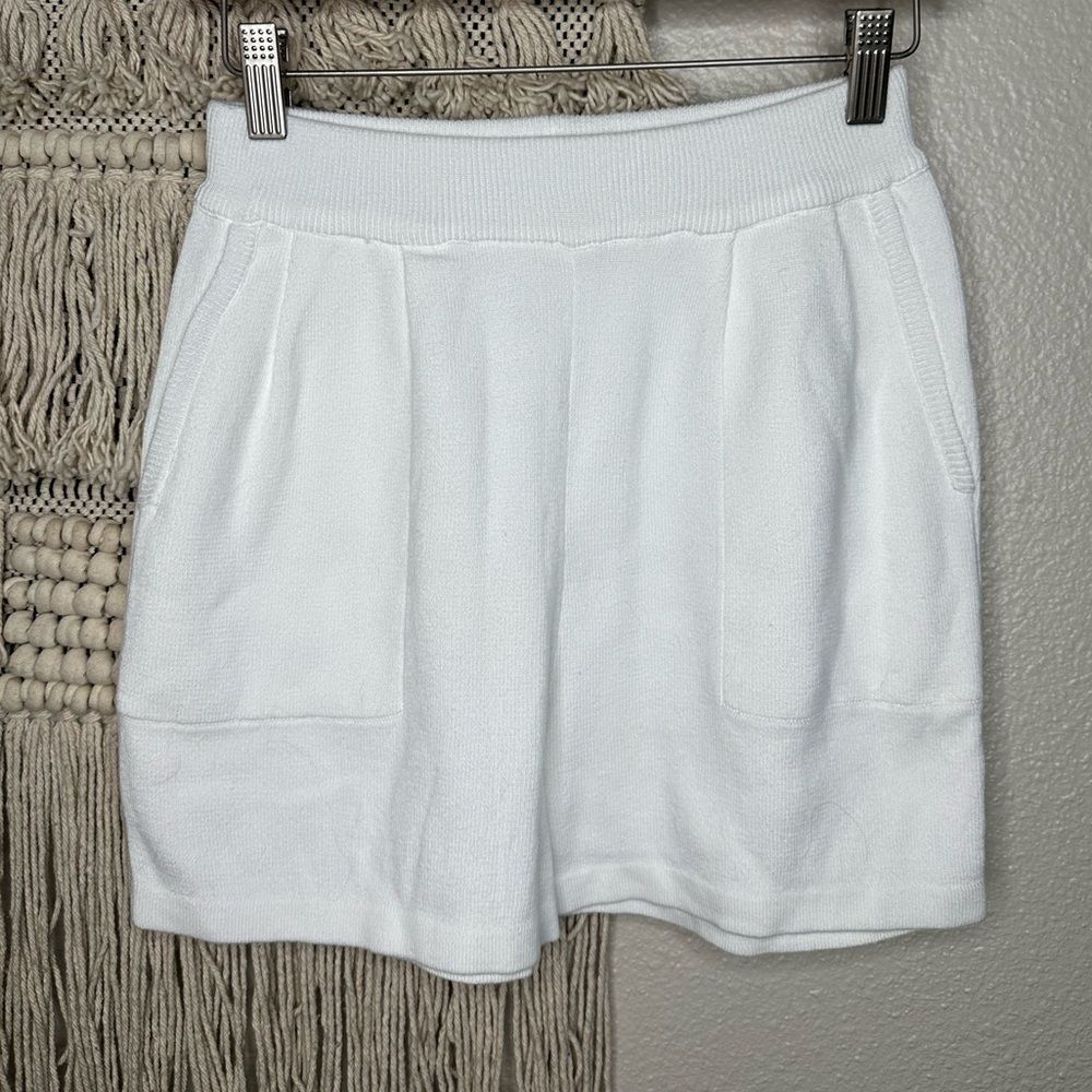 White Knit Shorts